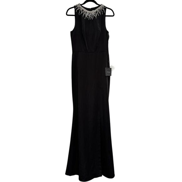 Mac Duggal Sleeveless Rhinestone Collar Column Gown - Size 4 - NWT - Picture 4 of 6